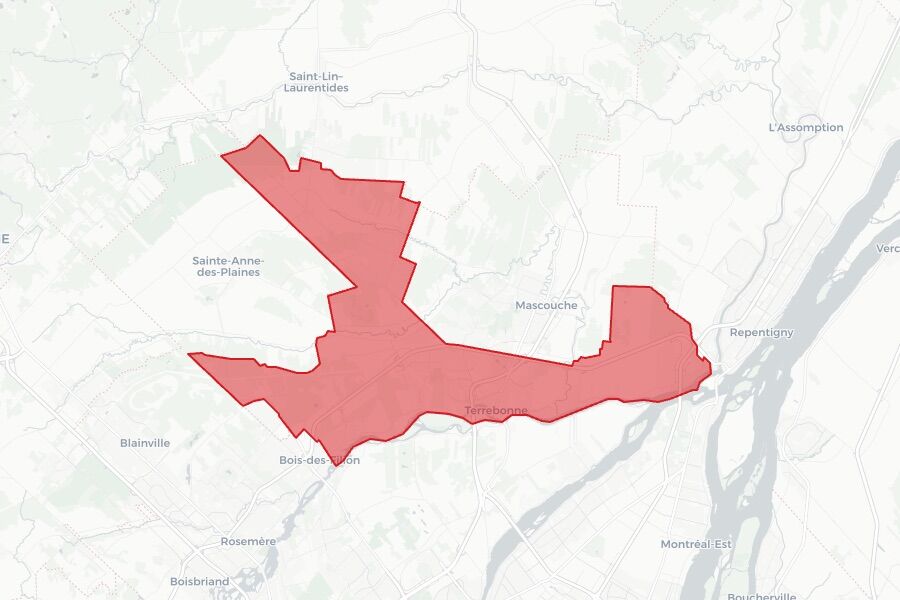 Terrebonne 2025 federal election riding boundaries map